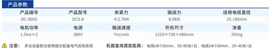 DCS-8電纜輸送機參數